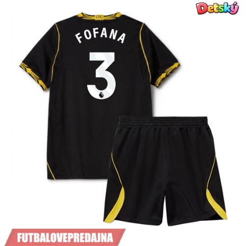 Lacne Dětský Futbalové dres Chelsea Wesley Fofana #3 2026-27 Krátky Rukáv - Preč (+ trenírky)
